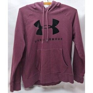 Under Armour Men's Rival Fleece Big Logo Hoodie Maroon Burgundy Loose Fit Medium
